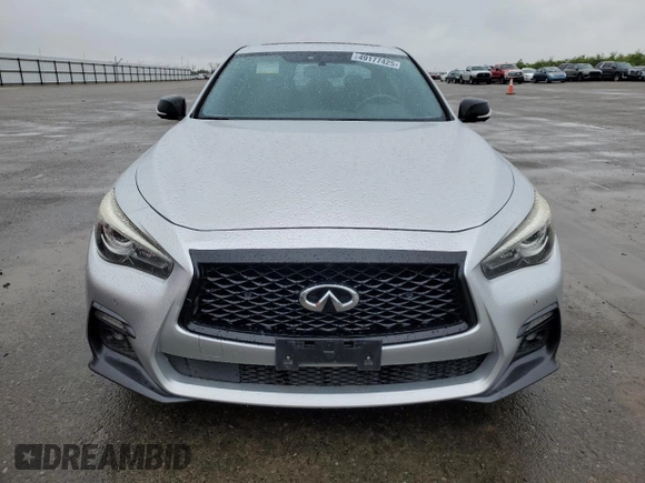 2018 Infiniti Q50 Red Sport 400 with VIN JN1FV7AP7JM461483, listed as a Copart auction lot 49177425 with 115,605 mi miles and Salvage title. Bid and sale history available at DreamBid. Image 5.