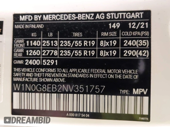 2022 Mercedes-Benz GLC 300 z VIN W1N0G8EB2NV351757, wystawiony jako IAAI lot #42097931 z przebiegiem 42 930 mil mil oraz . Historia ofert i sprzedaży dostępna na DreamBid. Obrazek 9.