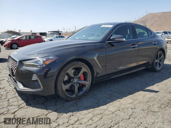 2019 Genesis G70 3.3T Advanced with VIN KMTG34LE8KU015587, listed as a Copart auction lot 69414314 with 66,554 mi miles and Salvage Title. Bid and sale history available at carsss.com. Image 1.