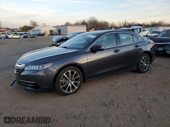 2015 Acura TLX V6 Tech with VIN 19UUB3F51FA003591, listed as a Copart auction lot 82263144 with 101,430 mi miles and Salvage Title. Bid and sale history available at carsss.com. Image 1.