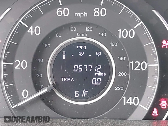 2014 Honda CR-V LX with VIN 2HKRM3H30EH551163, listed as a IAAI auction lot 42109975 with 57,712 mi miles. Bid and sale history available at carsss.com. Image 7.