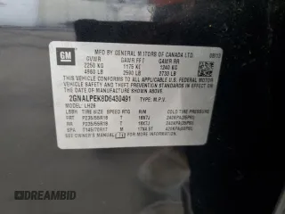 2013 Chevrolet Equinox LT z VIN 2GNALPEK8D6430491, wystawiony jako Copart lot #54916615 z przebiegiem 122 557 mil mil oraz Szkoda całkowita • Salvage title. Historia ofert i sprzedaży dostępna na DreamBid. Obrazek 13.
