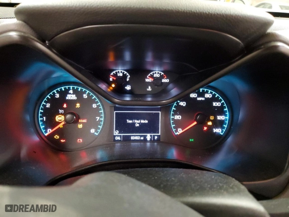 2020 Chevrolet Colorado 4WD Work Truck with VIN 1GCGTBENXL1242427, listed as a Copart auction lot 46434505 with 63,453 mi miles and Salvage Title. Bid and sale history available at carsss.com. Image 9.
