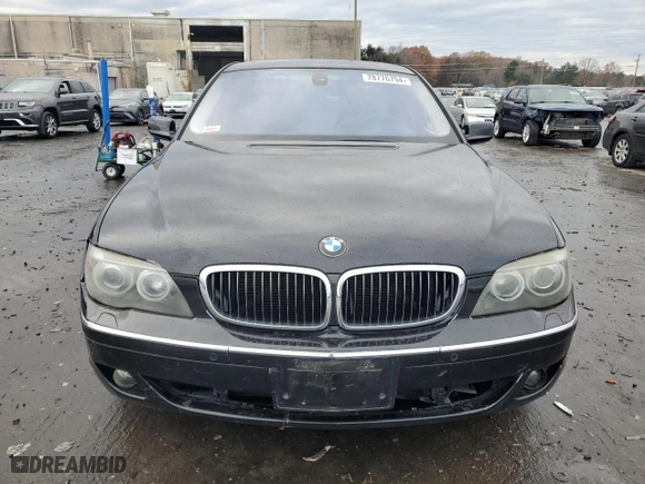 2007 BMW 7 Series 750i with VIN WBAHL83597DT10633, listed as a Copart auction lot 78776794 with 143,117 mi miles and Clean Title. Bid and sale history available at carsss.com. Image 5.