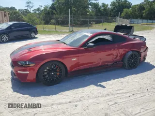 2020 Ford Mustang GT with VIN 1FA6P8CF6L5175127, listed as a Copart auction lot 57690115 with 53,379 mi miles and Salvage title. Bid and sale history available at DreamBid. Image 1.