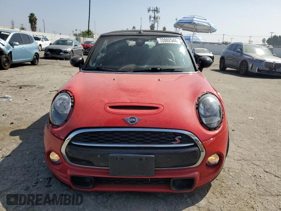 2019 MINI Convertible Cooper S with VIN WMWWG9C55K3E39441, listed as a Copart auction lot 72802544 with 33,882 mi miles and Salvage Title. Bid and sale history available at carsss.com. Image 5.