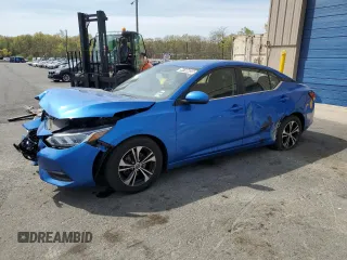 2021 Nissan Sentra SV with VIN 3N1AB8CVXMY294316, listed as a Copart auction lot 54166035 with 55,424 mi miles and Salvage Title. Bid and sale history available at carsss.com. Image 1.