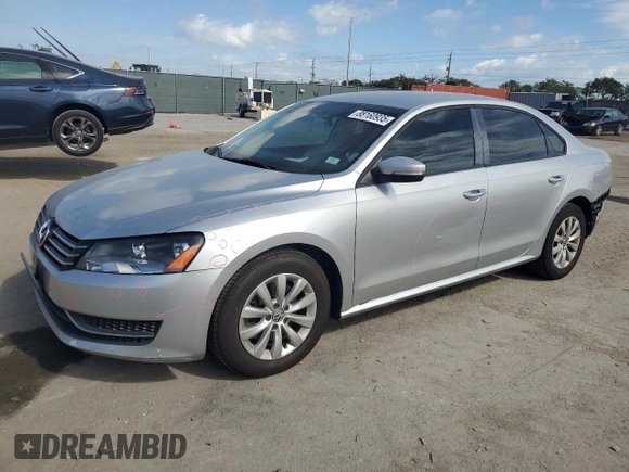 2014 Volkswagen Passat S w/Nav with VIN 1VWAP7A34EC008316, listed as a Copart auction lot 88160935 with 122,921 mi miles and Salvage Title. Bid and sale history available at carsss.com. Image 1.