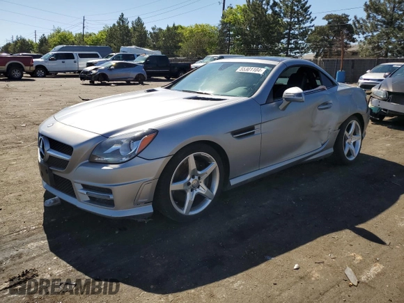 2015 Mercedes-Benz SLK-Class SLK 250 with VIN WDDPK4HA9FF102437, listed as a Copart auction lot 55301104 with 79,313 mi miles and Salvage Title. Bid and sale history available at carsss.com. Image 1.