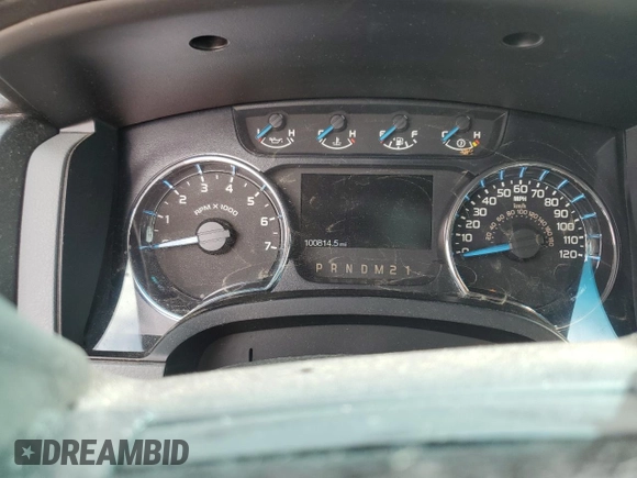 2013 Ford F-150 XL with VIN 1FTEX1CM8DFA85565, listed as a Copart auction lot 60557285 with 100,814 mi miles and Salvage title. Bid and sale history available at DreamBid. Image 9.