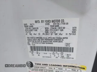 2011 Ford F-150 XL with VIN 1FTFW1CF9BFB58660, listed as a IAAI auction lot 41922884 with 136,874 mi miles and . Bid and sale history available at DreamBid. Image 9.