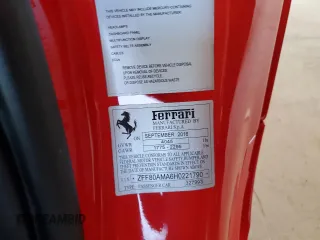 2017 Ferrari 488 z VIN ZFF80AMA6H0221790, wystawiony jako Copart lot #66868284 z przebiegiem Nie podano mil oraz Szkody całkowita. Historia ofert i sprzedaży dostępna na DreamBid. Obrazek 12.