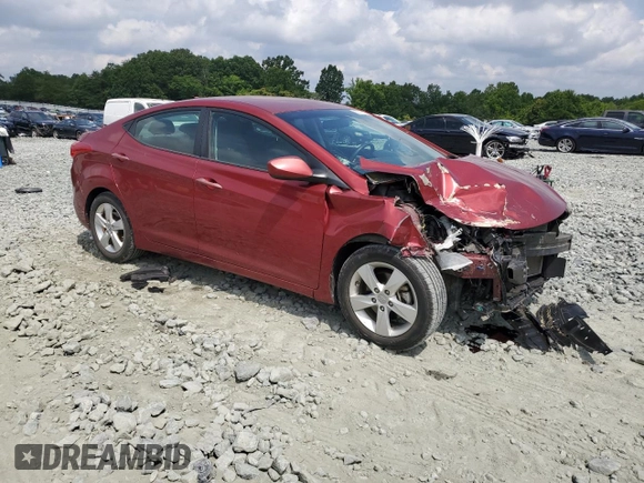 2013 Hyundai Elantra GLS with VIN 5NPDH4AE4DH437567, listed as a Copart auction lot 59513645 with 32,143 mi miles and Salvage title. Bid and sale history available at DreamBid. Image 4.