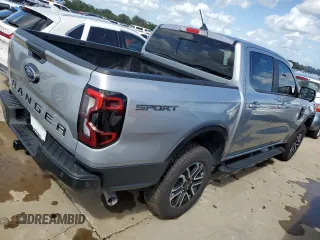 2024 Ford Ranger LARIAT with VIN 1FTER4JH5RLE19786, listed as a Copart auction lot 74039224 with 0 mi miles and Salvage Title. Bid and sale history available at carsss.com. Image 3.