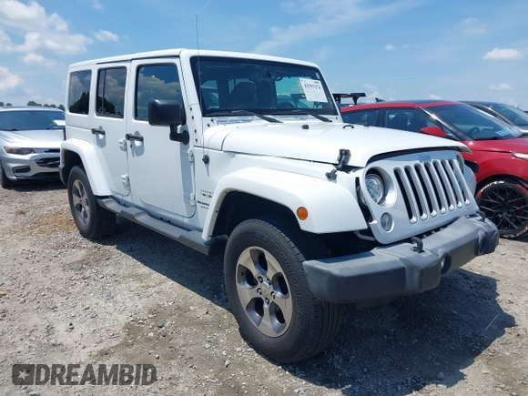 2018 Jeep Wrangler Unlimited Sahara with VIN 1C4BJWEG3JL805263, listed as a IAAI auction lot 42593276 with 96,489 mi miles and . Bid and sale history available at DreamBid. Image 1.