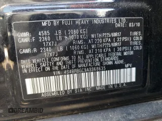 2010 Subaru Outback Premium All-Weather Anniversary with VIN 4S4BRBGC9A3368635, listed as a Copart auction lot 62368195 with 141,019 mi miles and Clean title. Bid and sale history available at DreamBid. Image 13.
