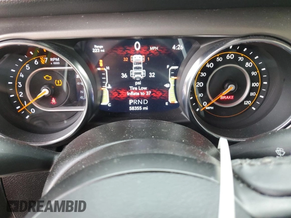 2021 Jeep Wrangler Unlimited Sport S with VIN 1C4HJXDG8MW576406, listed as a Copart auction lot 56369535 with 58,355 mi miles and Salvage title. Bid and sale history available at DreamBid. Image 9.