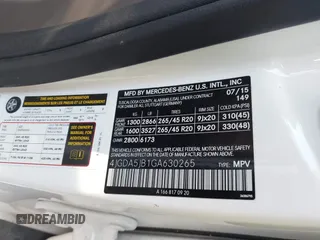 2016 Mercedes-Benz GLE 350 z VIN 4JGDA5JB1GA630265, wystawiony jako IAAI lot #41983531 z przebiegiem 205 253 mil mil oraz . Historia ofert i sprzedaży dostępna na DreamBid. Obrazek 9.
