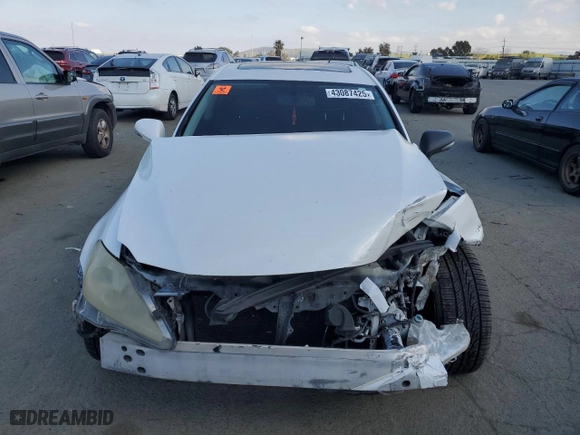 2010 Lexus IS 250 with VIN JTHBF5C21A5126663, listed as a Copart auction lot 43087425 with NaN miles and Salvage Title. Bid and sale history available at carsss.com. Image 5.