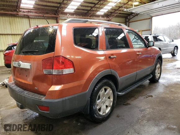 2009 Kia Borrego EX with VIN KNDJH741795017435, listed as a Copart auction lot 86331174 with 257,271 mi miles and Clean Title. Bid and sale history available at DreamBid. Image 3.