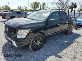 2021 Nissan Titan SV with VIN 1N6AA1EE9MN524930, listed as a Copart auction lot 52069845 with 44,280 mi miles and Salvage Title. Bid and sale history available at carsss.com. Image 1.