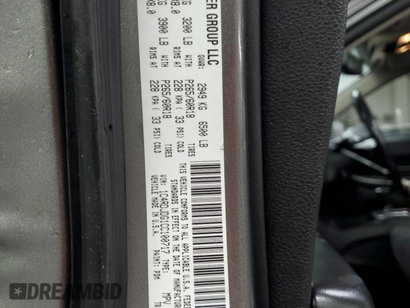 2012 Dodge Durango Crew with VIN 1C4RDJDG1CC100717, listed as a Copart auction lot 47446365 with 103,539 mi miles and Salvage Title. Bid and sale history available at carsss.com. Image 13.