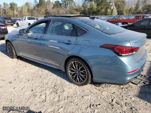 2018 Genesis G80 3.3T Sport with VIN KMHGN4JB9JU247868, listed as a Copart auction lot 47442534 with 47,162 mi miles and Salvage Title. Bid and sale history available at carsss.com. Image 2.