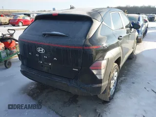 2025 Hyundai Kona SE with VIN KM8HACAB5SU213115, listed as a IAAI auction lot 41535505 with 4,906 mi miles. Bid and sale history available at carsss.com. Image 4.