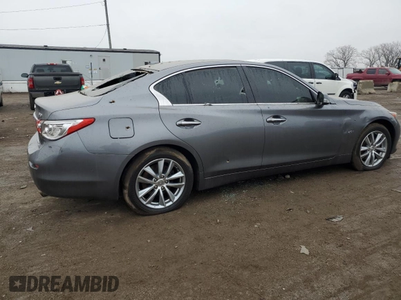 2017 Infiniti Q50 2.0t Premium with VIN JN1CV7AR7HM680684, listed as a Copart auction lot 86705644 with 0 mi miles and Salvage Title. Bid and sale history available at carsss.com. Image 3.