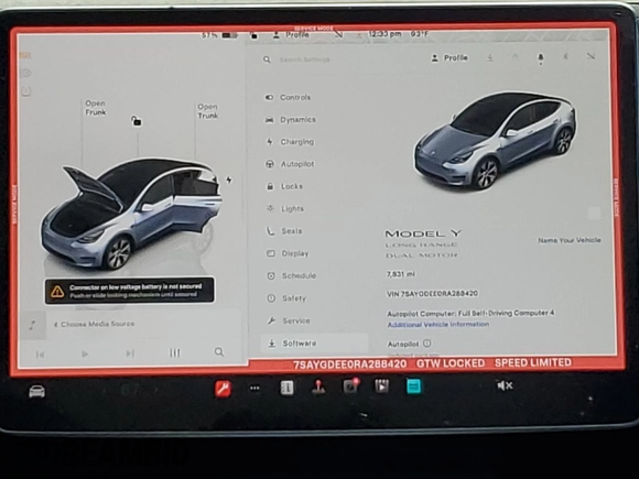2024 Tesla Model Y Long Range with VIN 7SAYGDEE0RA288420, listed as a Copart auction lot 59159015 with 7,831 mi miles and Salvage title. Bid and sale history available at DreamBid. Image 9.