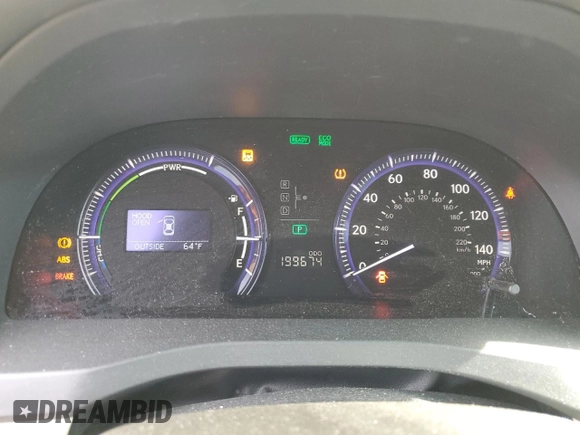 2010 Lexus HS 250h with VIN JTHBB1BAXA2027211, listed as a Copart auction lot 47294545 with 199,674 mi miles and Salvage Title. Bid and sale history available at DreamBid. Image 9.