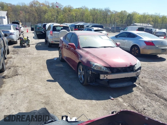 2013 Lexus IS 250 with VIN JTHBF5C29D5192589, listed as a IAAI auction lot 42018276 with 122,303 mi miles and . Bid and sale history available at DreamBid. Image 1.