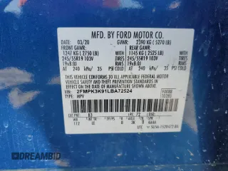 2020 Ford Edge Titanium z VIN 2FMPK3K91LBA72524, wystawiony jako Copart lot #52219545 z przebiegiem 97 192 mil mil oraz Szkoda całkowita • Salvage title. Historia ofert i sprzedaży dostępna na DreamBid. Obrazek 14.
