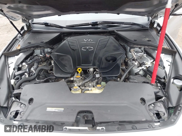 2019 Infiniti Q50 3.0t LUXE with VIN JN1EV7AP1KM519553, listed as a IAAI auction lot 41265684 with 84,120 mi miles. Bid and sale history available at carsss.com. Image 10.