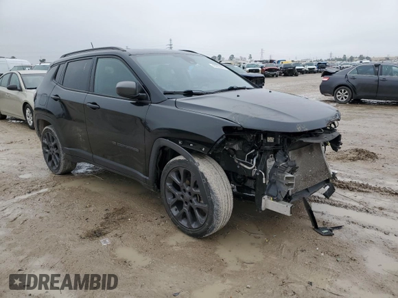 2021 Jeep Compass 80th Anniversary with VIN 3C4NJCEB2MT602339, listed as a Copart auction lot 43230625 with 70,166 mi miles and Salvage Title. Bid and sale history available at carsss.com. Image 4.