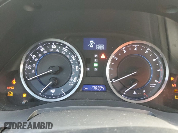 2012 Lexus IS 250 with VIN JTHBF5C27C2103103, listed as a Copart auction lot 61854135 with 170,924 mi miles and Salvage title. Bid and sale history available at DreamBid. Image 9.