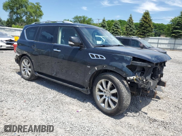 2014 Infiniti QX80 with VIN JN8AZ2NE6E9064366, listed as a Copart auction lot 62819525 with 137,817 mi miles and Salvage title. Bid and sale history available at DreamBid. Image 4.