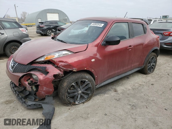 2014 Nissan Juke SV with VIN JN8AF5MR4ET356020, listed as a Copart auction lot 44993545 with Not Provided miles and Salvage Title. Bid and sale history available at carsss.com. Image 1.