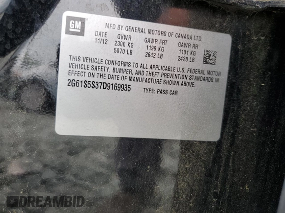 2013 Cadillac XTS Premium z VIN 2G61S5S37D9169935, wystawiony jako Copart lot #57515415 z przebiegiem 122 144 mil mil oraz Szkoda całkowita • Salvage title. Historia ofert i sprzedaży dostępna na DreamBid. Obrazek 12.