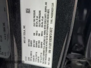 2022 Tesla Model 3 Long Range with VIN 5YJ3E1EB2NF313672, listed as a Copart auction lot 48896025 with 19,936 mi miles and Salvage Title. Bid and sale history available at DreamBid. Image 14.