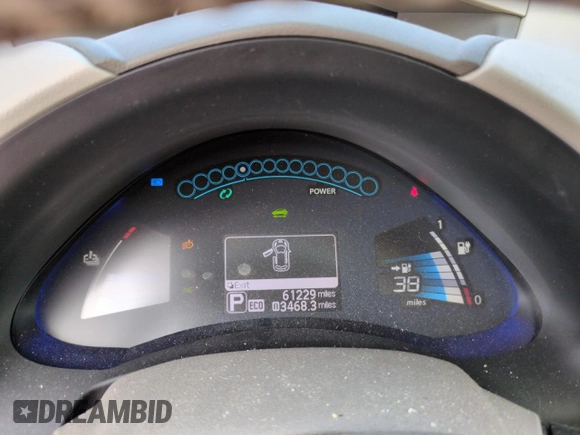 2013 Nissan LEAF SL with VIN 1N4AZ0CP4DC423984, listed as a Copart auction lot 52633125 with 61,229 mi miles and Salvage Title. Bid and sale history available at DreamBid. Image 9.