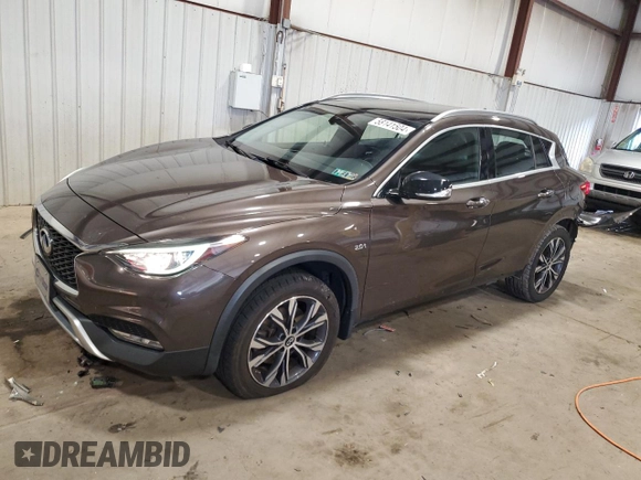 2017 Infiniti QX30 Luxury with VIN SJKCH5CR2HA030567, listed as a Copart auction lot 58141504 with 46,106 mi miles and Salvage Title. Bid and sale history available at carsss.com. Image 1.