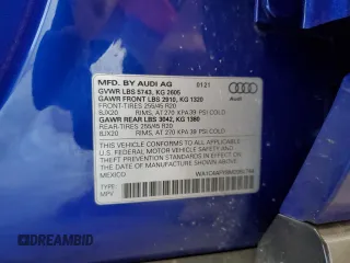 2021 Audi SQ5 Prestige with VIN WA1C4AFY8M2052744, listed as a Copart auction lot 68537844 with Not Provided miles and Salvage Title. Bid and sale history available at DreamBid. Image 12.