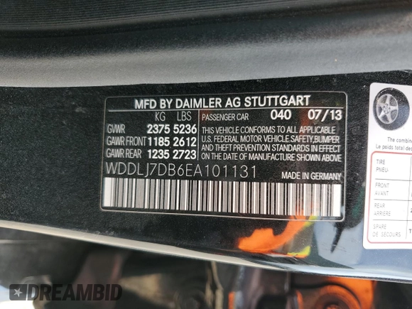 2014 Mercedes-Benz CLS-Class CLS 550 with VIN WDDLJ7DB6EA101131, listed as a Copart auction lot 51064455 with 120,897 mi miles and Salvage Title. Bid and sale history available at carsss.com. Image 14.