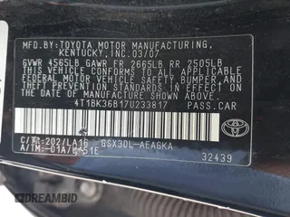 2007 Toyota Avalon XL with VIN 4T1BK36B17U233817, listed as a IAAI auction lot 41916994 with 168,923 mi miles and . Bid and sale history available at DreamBid. Image 9.