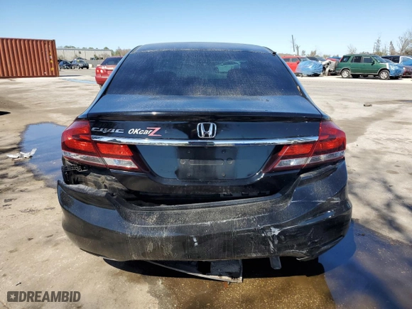2013 Honda Civic Sdn EX-L with VIN 2HGFB2F98DH502828, listed as a Copart auction lot 45534405 with 207,146 mi miles and Salvage Title. Bid and sale history available at carsss.com. Image 6.