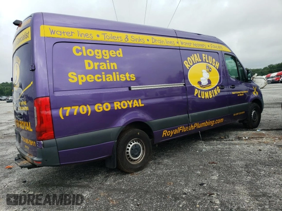 2021 Mercedes-Benz Sprinter Cargo with VIN W1Y4ECHY1MT067009, listed as a Copart auction lot 63750704 with 78,029 mi miles and Salvage Title. Bid and sale history available at carsss.com. Image 3.