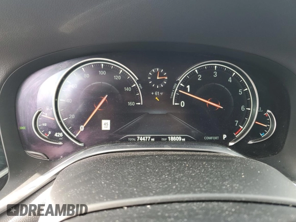 2017 BMW 7 Series 750i with VIN WBA7F0C54HGM21367, listed as a Copart auction lot 40801593 with 74,477 mi miles. Bid and sale history available at carsss.com. Image 9.
