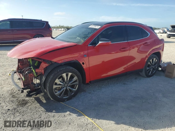 2024 Lexus UX 250h F Sport z VIN JTHB6JBH7R2179766, wystawiony jako Copart lot #85129414 z przebiegiem 4 258 mil mil oraz Szkoda całkowita • Salvage title. Historia ofert i sprzedaży dostępna na DreamBid. Obrazek 1.