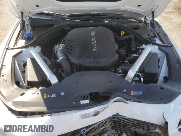 2023 Genesis G70 3.3T with VIN KMTG54TE3PU124511, listed as a Copart auction lot 74132184 with 2,534 mi miles and Salvage Title. Bid and sale history available at DreamBid. Image 12.